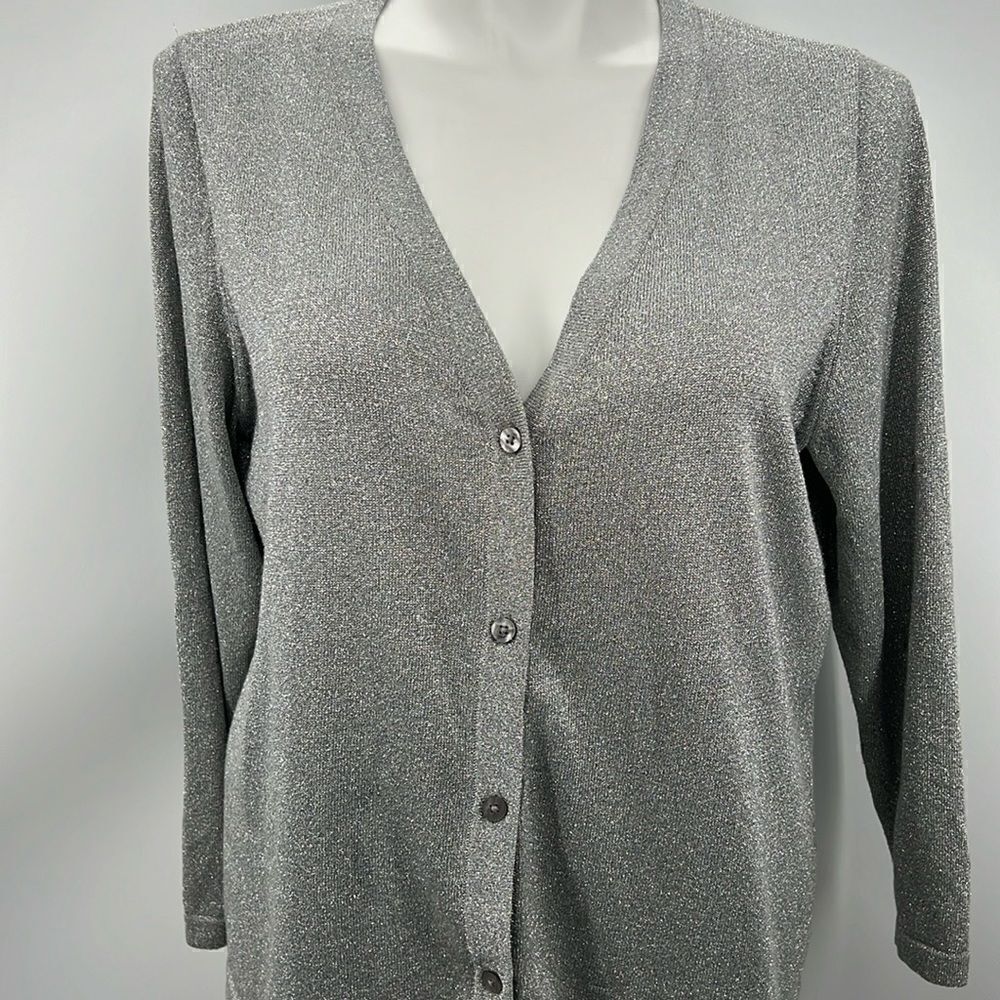 Avenue holiday 5 button silver shimmer cardigan 18/20